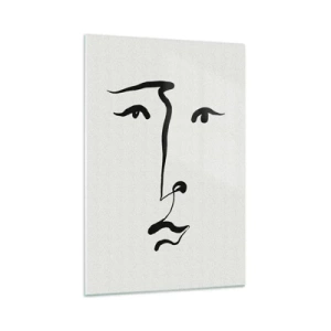 Billede på glas - Portræt i én linje - 70x100 cm