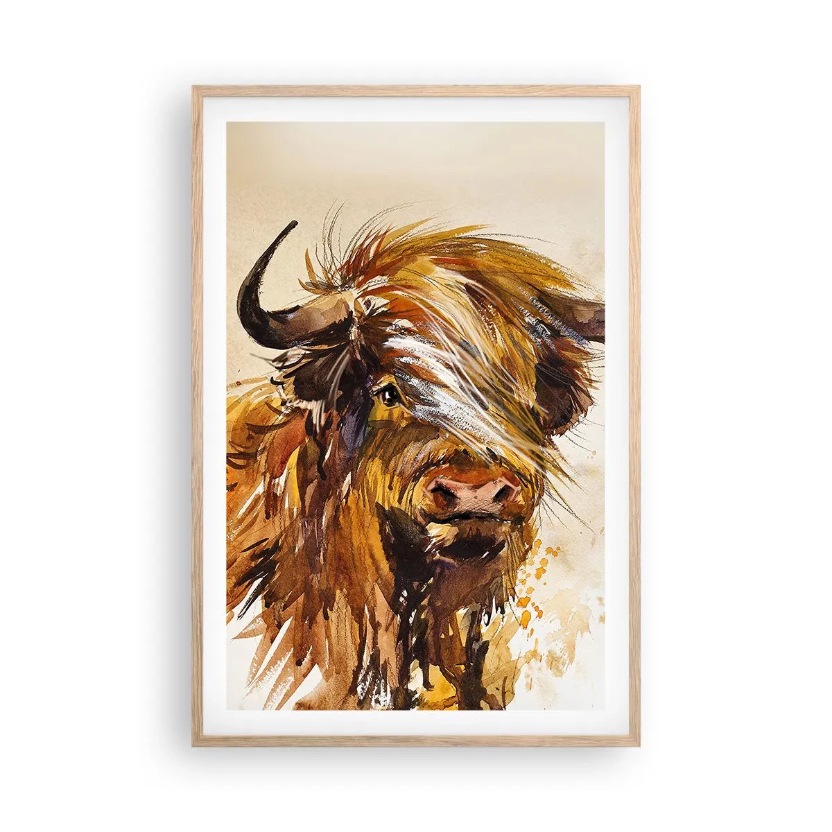 Plakat i ramme af lyst egetræ - Jægerens stolthed - 61x91 cm