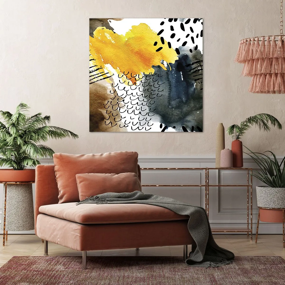 Lærredstryk - Billede på lærred - Et møde mellem elementerne - 50x50 cm