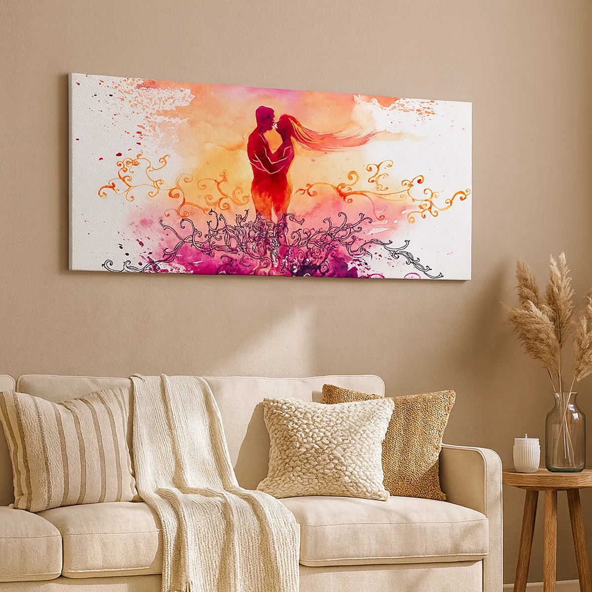 Lærredstryk - Billede på lærred - Ét hjerte! Jeg har brug for så lidt... - 30x30 cm