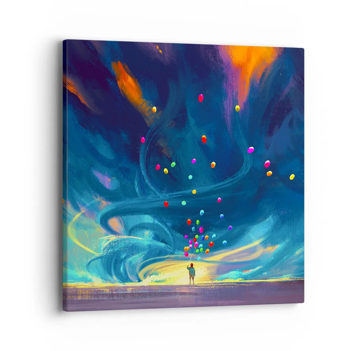 Lærredstryk - Billede på lærred - På en blå vind - 40x40 cm