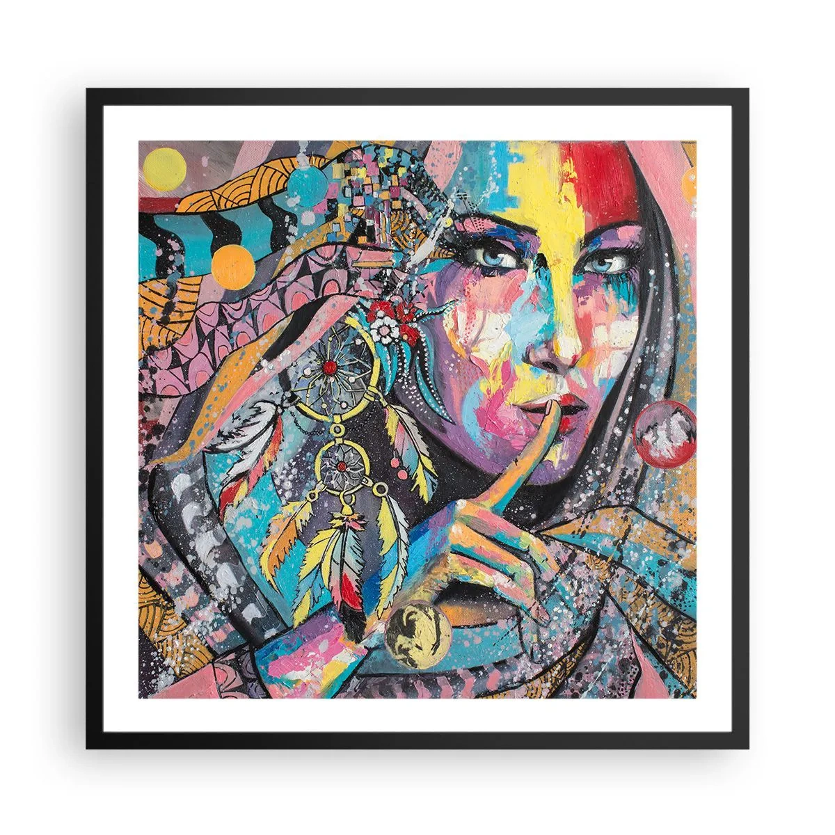 Plakat i sort ramme - Vær tavs, indtil du forstår - 60x60 cm