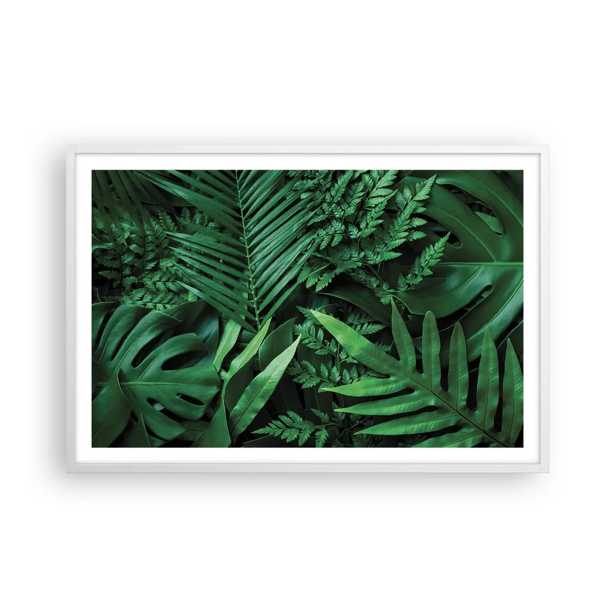 Plakat i hvid ramme - Kranset i grønt - 91x61 cm