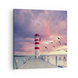 Lærredstryk - Billede på lærred - Det er tid til havnen - 60x60 cm