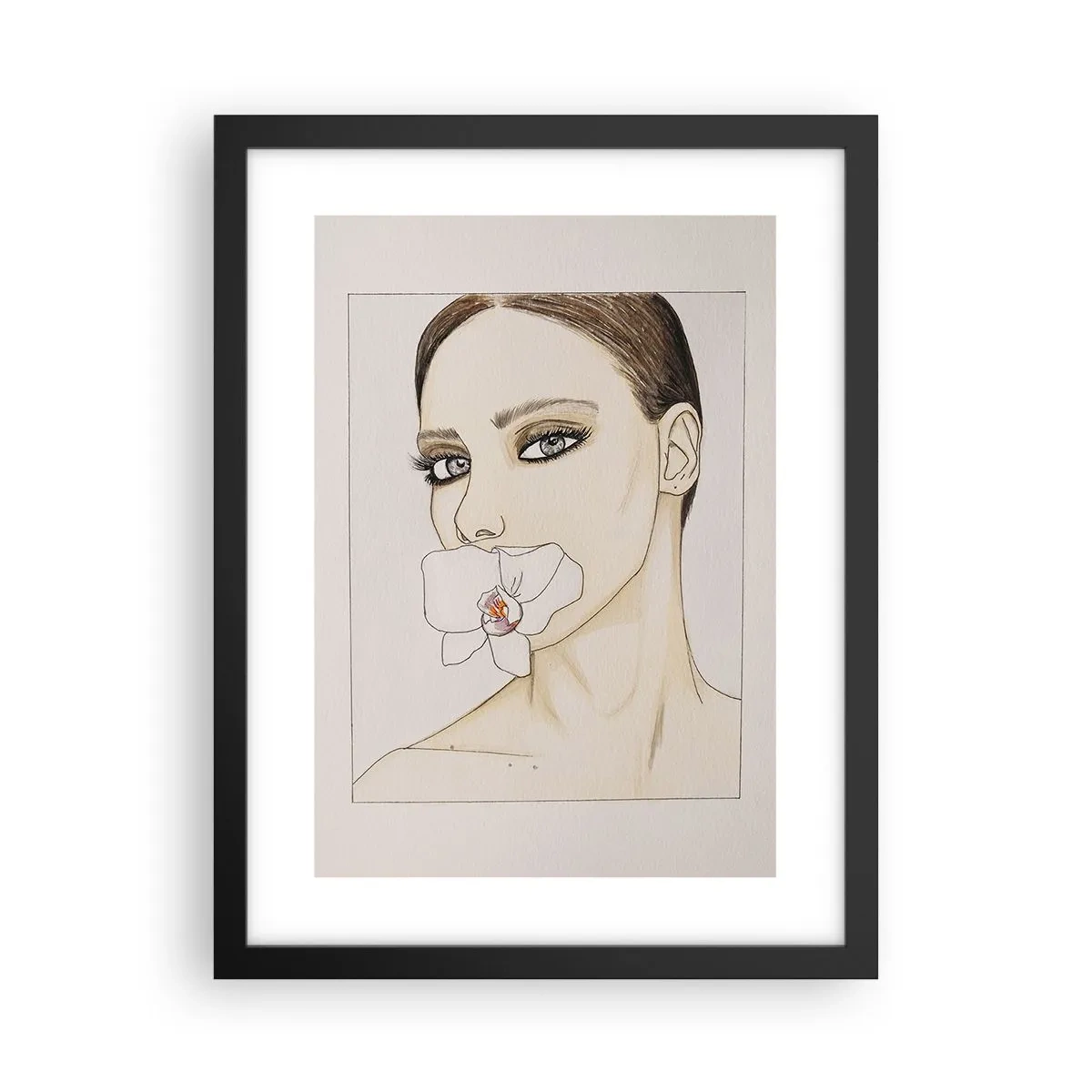 Plakat i sort ramme - Et symbol på elegance og skønhed - 30x40 cm