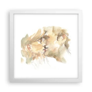 Plakat i hvid ramme - Den fundne halvdel? - 30x30 cm