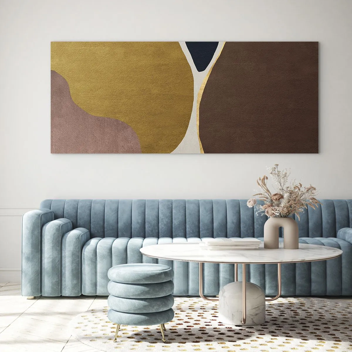 Billede på glas - Abstraktion - et sted i rummet - 100x40 cm