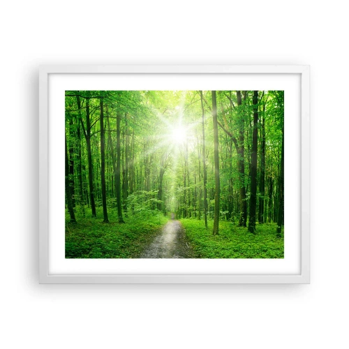 Plakat i hvid ramme - Grøn katedral - 50x40 cm