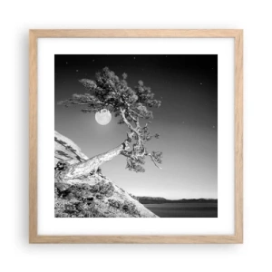 Plakat i ramme af lyst egetræ - Den sejrrige kriger - 40x40 cm