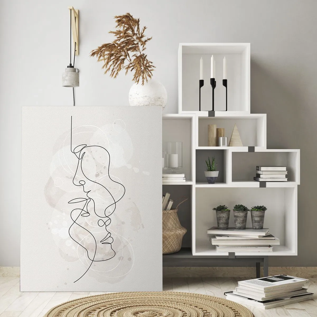 Billede på glas - Omfavnet i en omfavnelse - 80x120 cm