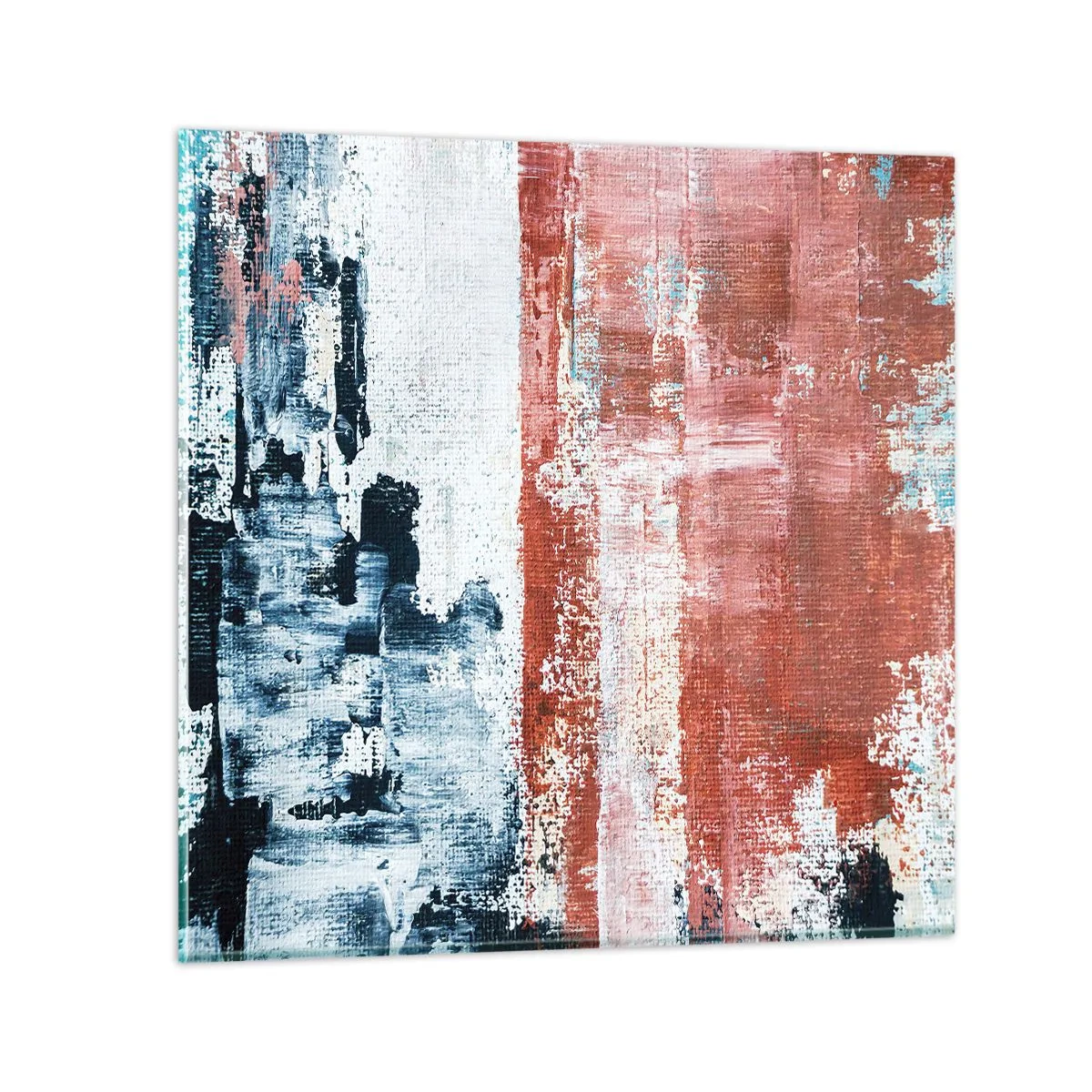 Billede på glas - Abstrakt halvt og halvt - 40x40 cm