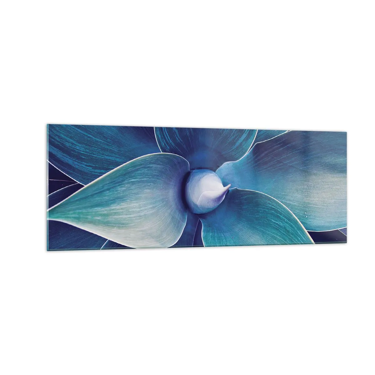 Billede på glas - Blå fra himlen - 140x50 cm