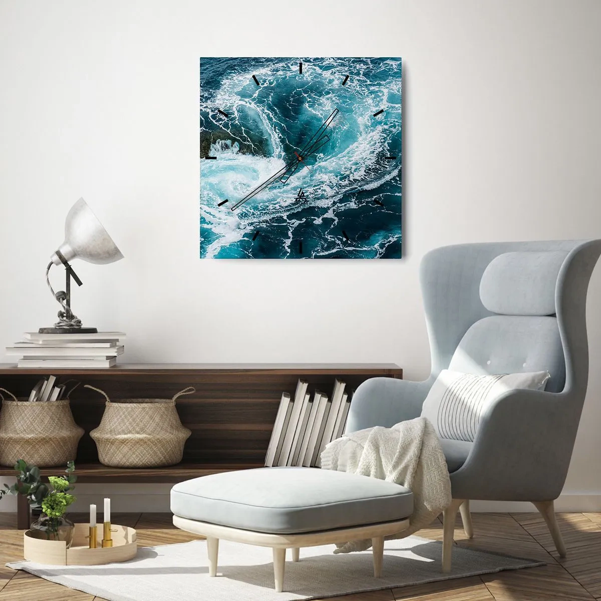 Vægur, Uret - Porten til jordens indre - 30x30 cm