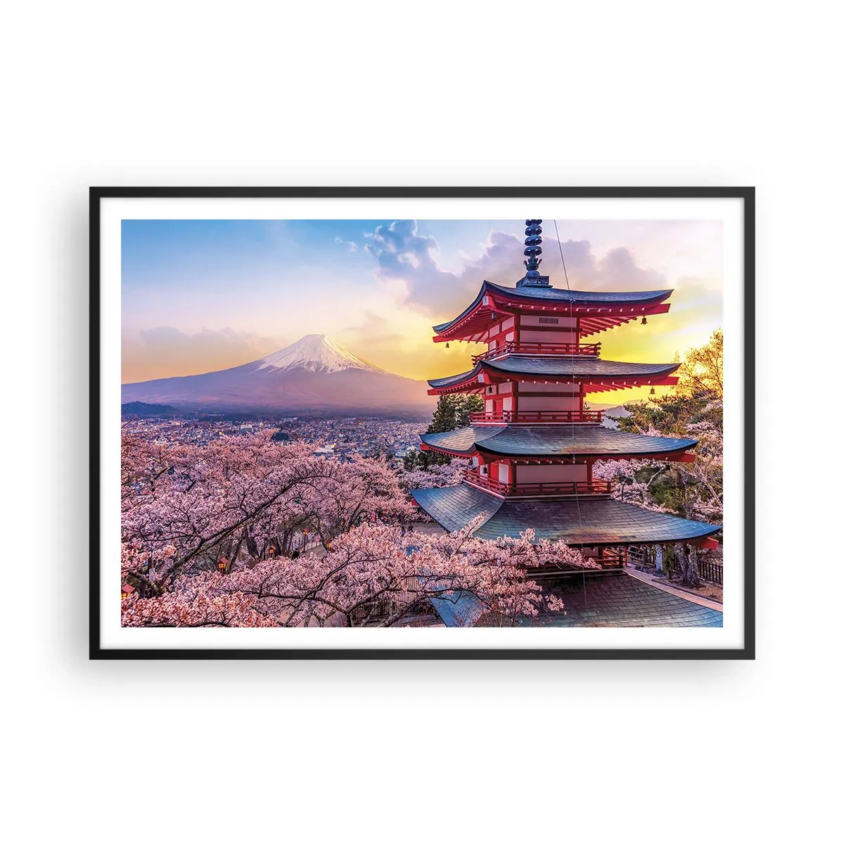 Plakat i sort ramme - Essensen af den japanske ånd - 100x70 cm