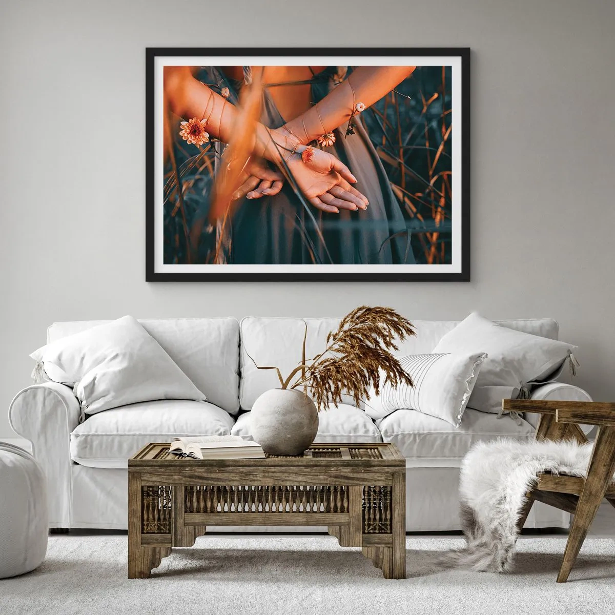 Plakat i sort ramme - Forbundet med naturen - 70x50 cm