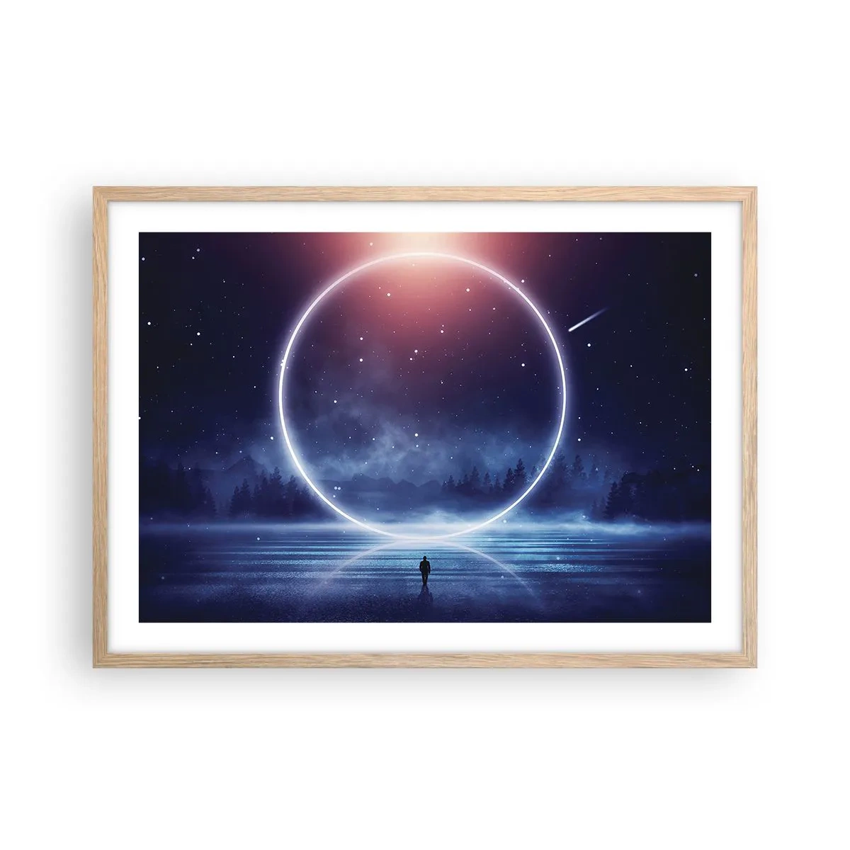 Plakat i ramme af lyst egetræ - De er allerede her... - 70x50 cm