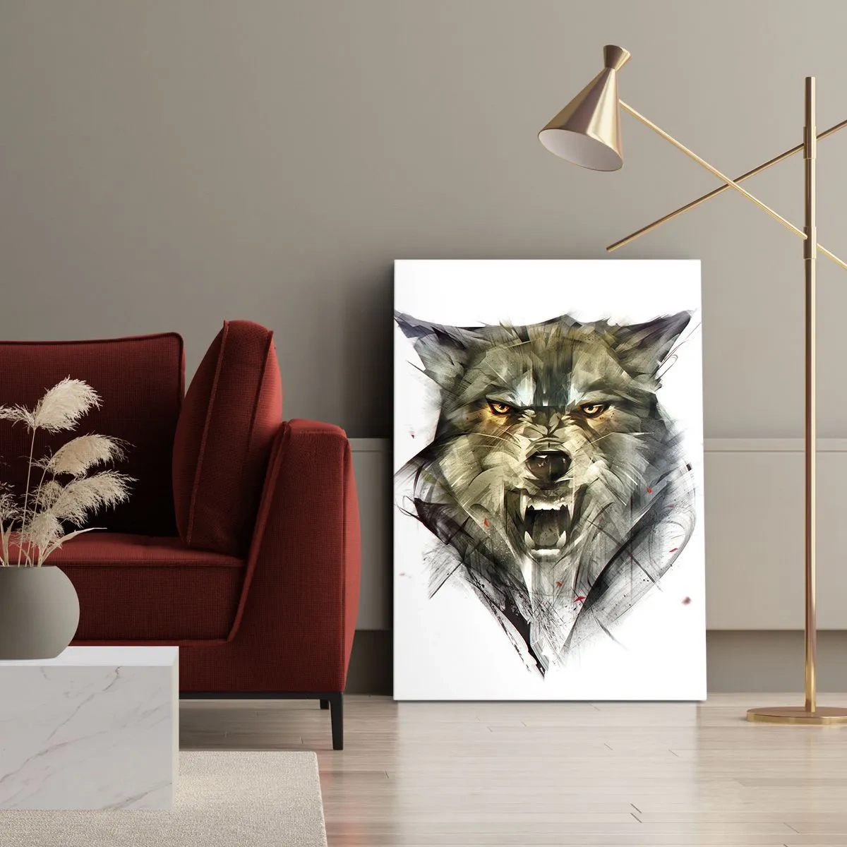 Lærredstryk - Billede på lærred - Ikke et skridt! - 50x70 cm
