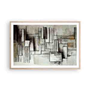 Plakat i ramme af lyst egetræ - Enkelthedens kraft - 91x61 cm