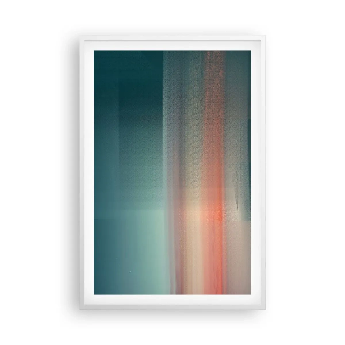 Plakat i hvid ramme - Abstraktion: bølger af lys - 61x91 cm