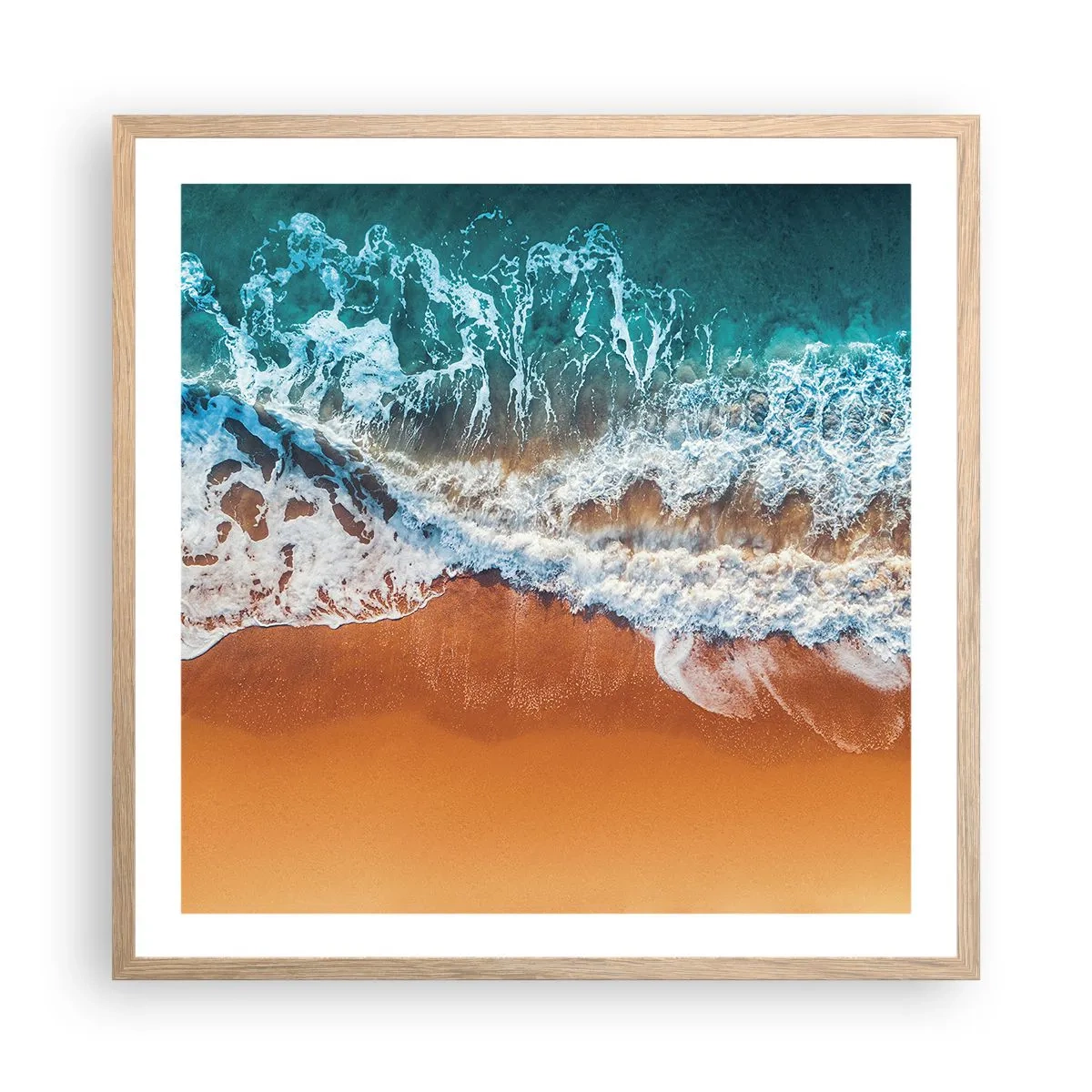 Plakat i ramme af lyst egetræ - Altid i tandem - 60x60 cm