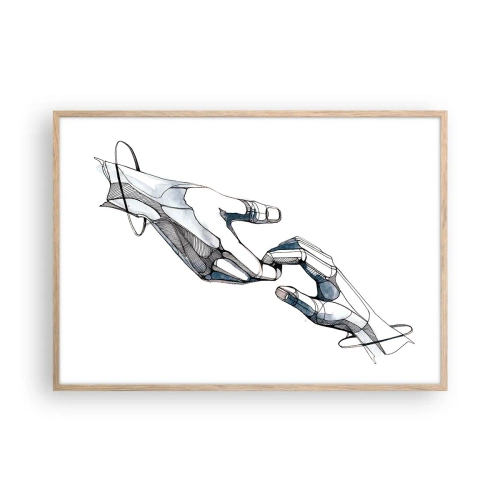 Plakat i ramme af lyst egetræ - En god gestus - 100x70 cm