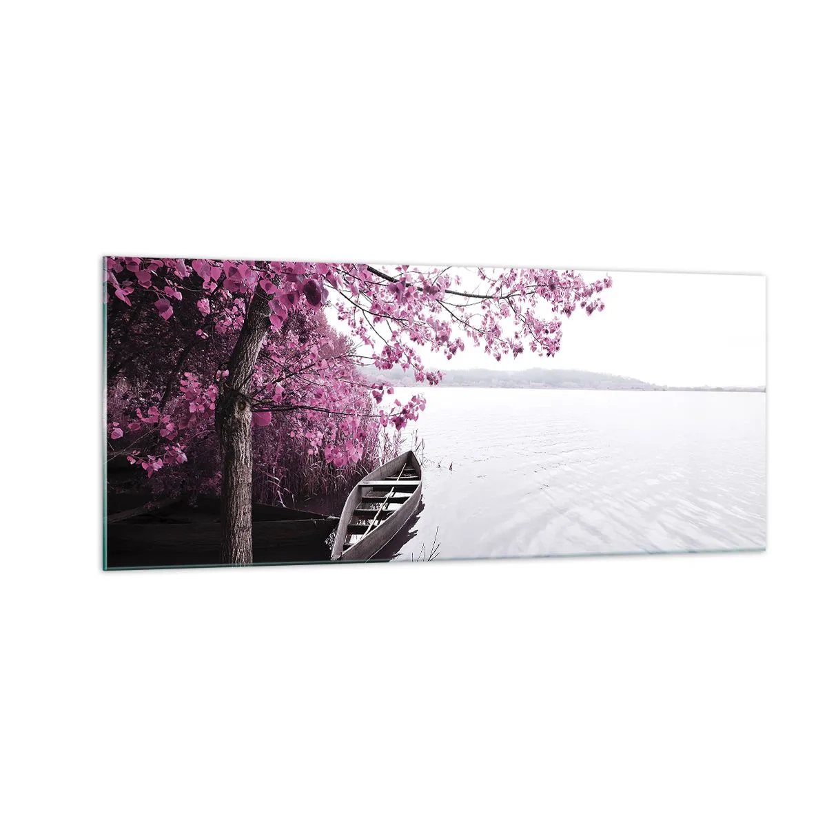Billede på glas - I lyserød stilhed - 100x40 cm