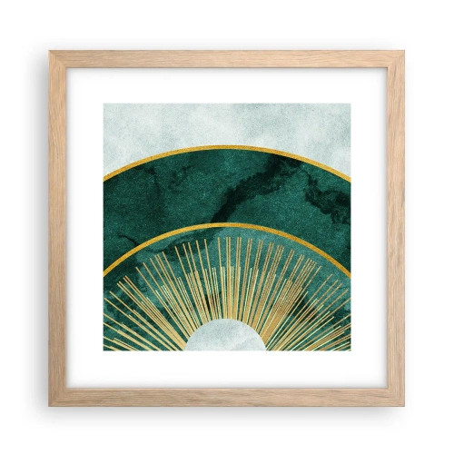 Plakat i ramme af lyst egetræ - Et anderledes solsystem - 30x30 cm
