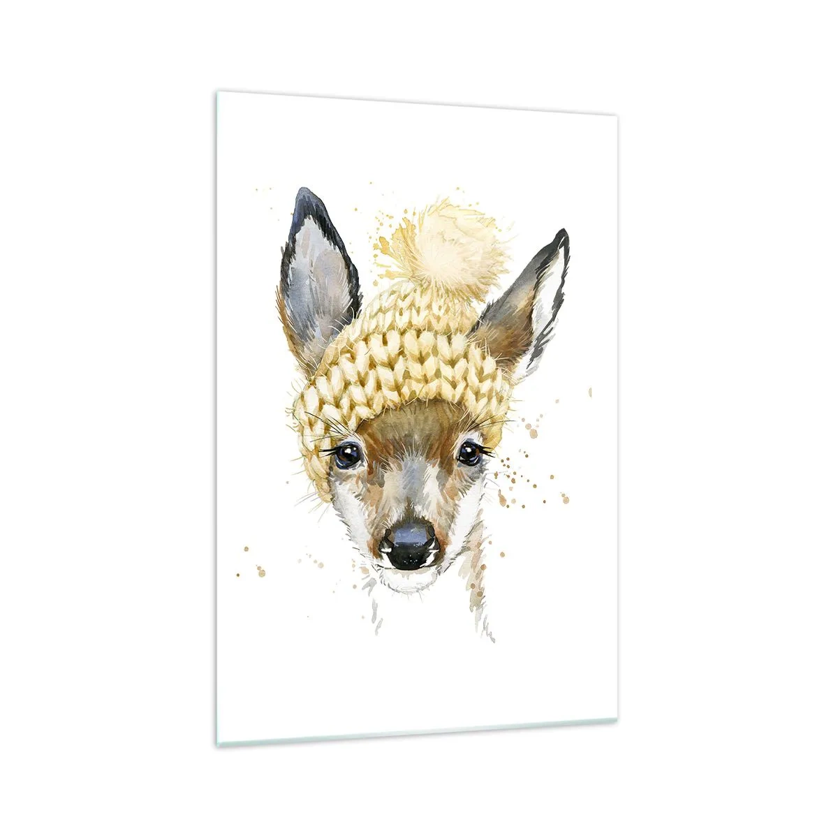 Billede på glas - Til vinter i en sneklædt skov - 70x100 cm