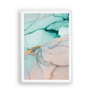 Plakat i hvid ramme - Dans af former og farver - 70x100 cm