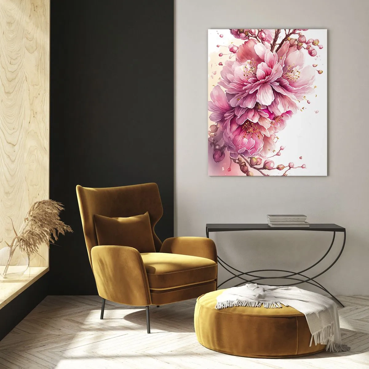 Billede på glas - Kirsebærblomst - 70x100 cm
