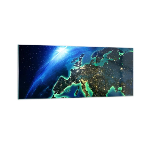 Billede på glas - Et funklende Europa - 100x40 cm