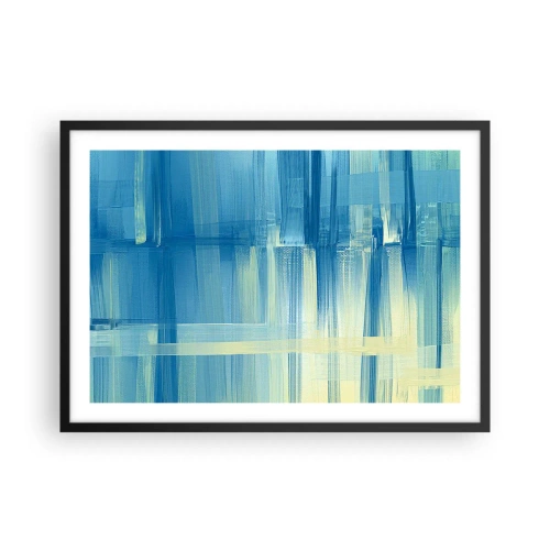 Plakat i sort ramme - Komposition i turkis - 70x50 cm