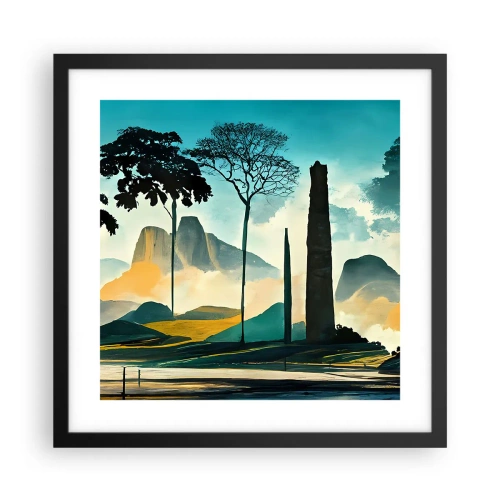 Plakat i sort ramme - Stadig højere og højere - 40x40 cm