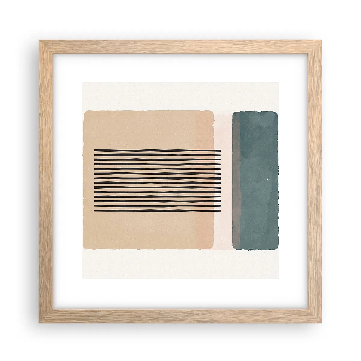 Plakat i ramme af lyst egetræ - Alt er i god stand - 30x30 cm