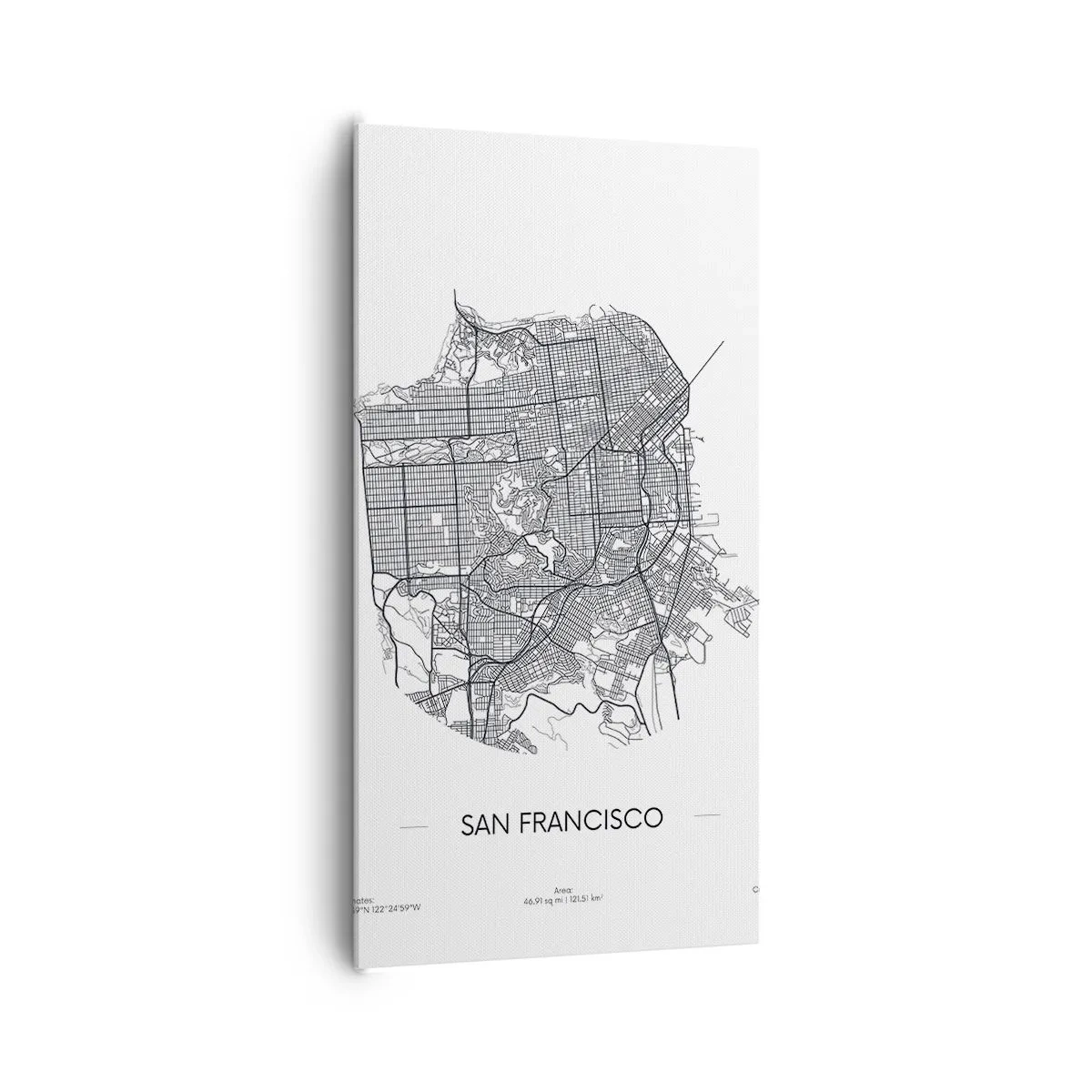 Lærredstryk - Billede på lærred - San Franciscos anatomi - 65x120 cm