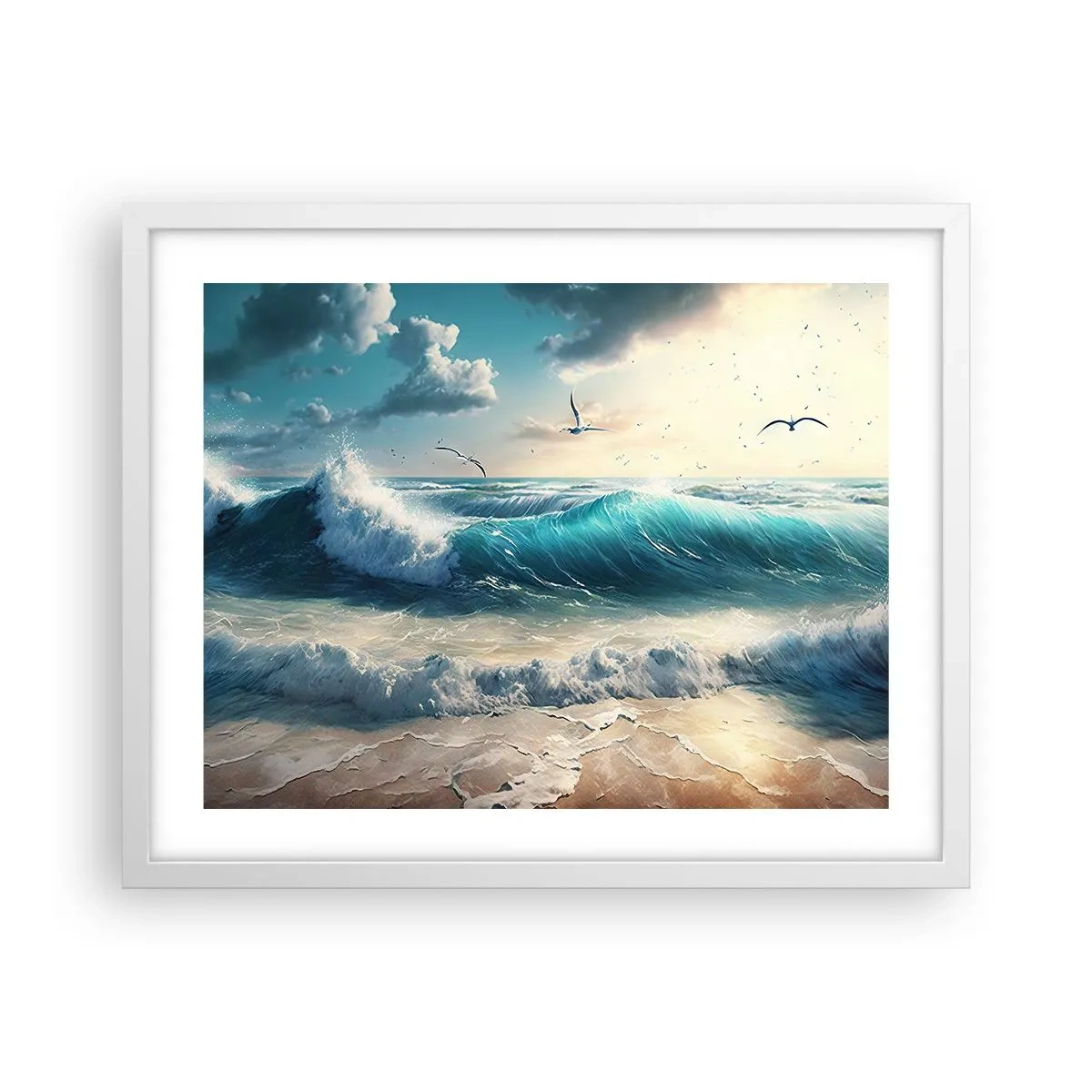 Plakat i hvid ramme - Støj kun for dig - 50x40 cm