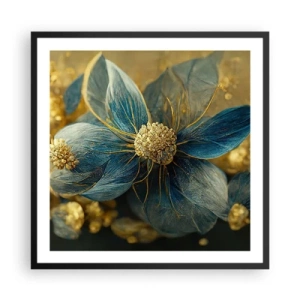 Plakat i sort ramme - Blomstre med guld - 60x60 cm