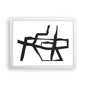 Plakat i hvid ramme - Sort og hvid konstruktion - 40x30 cm