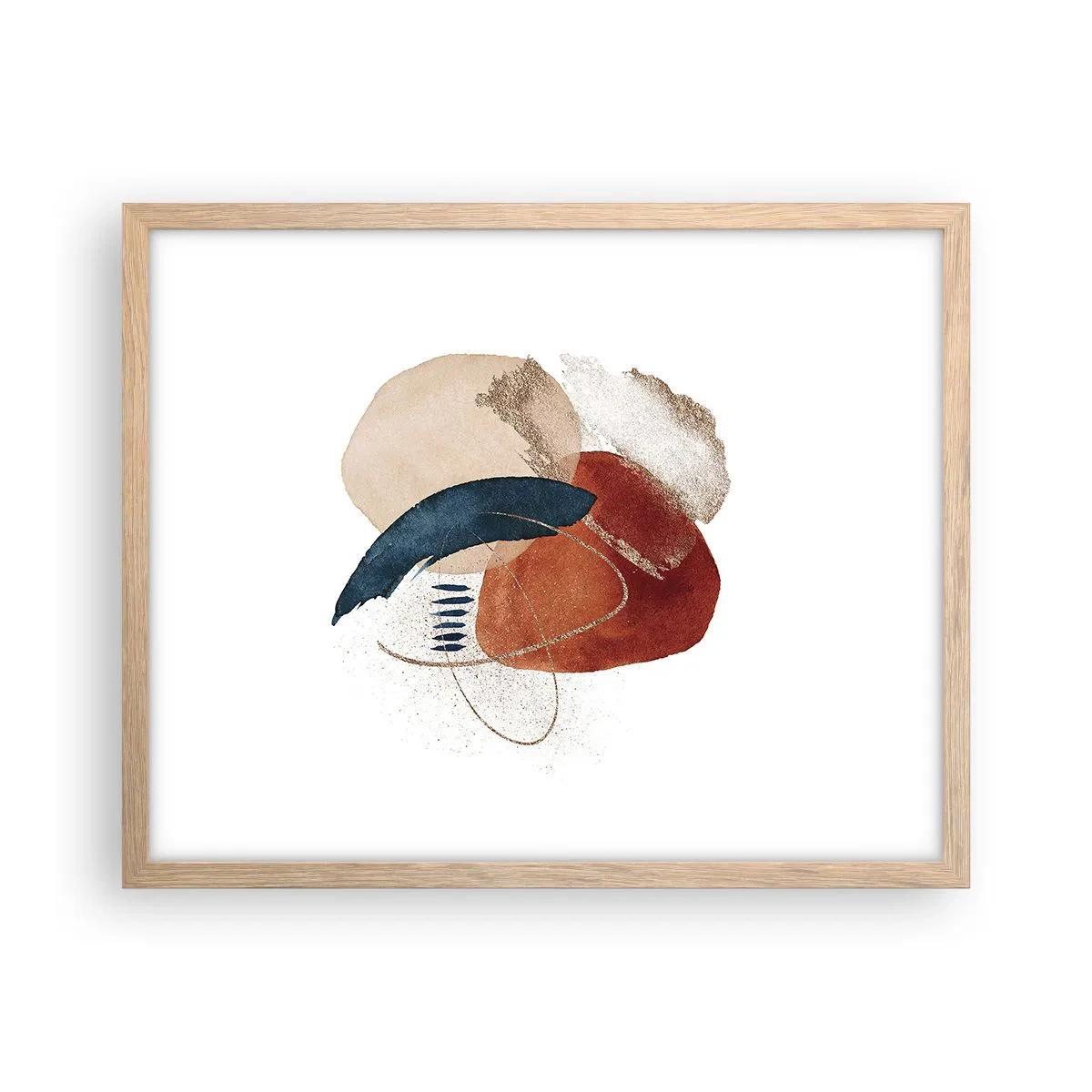 Plakat i ramme af lyst egetræ - Oval sammensætning - 50x40 cm