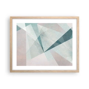 Plakat i ramme af lyst egetræ - Rolig og alligevel dynamisk - 50x40 cm