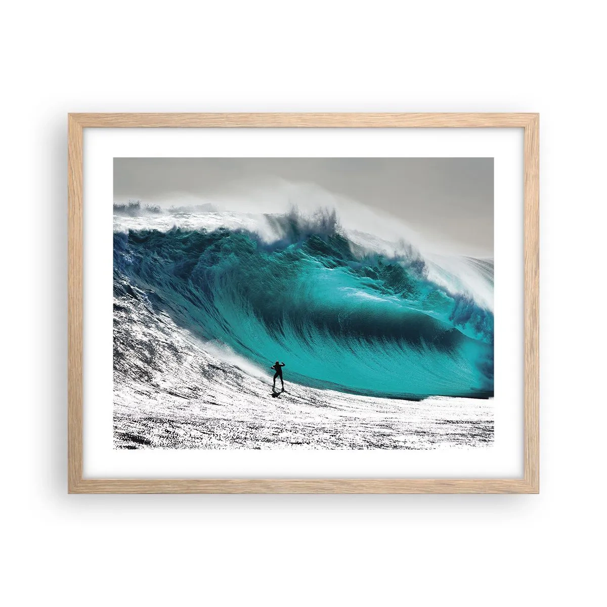 Plakat i ramme af lyst egetræ - Udfordring accepteret - 50x40 cm