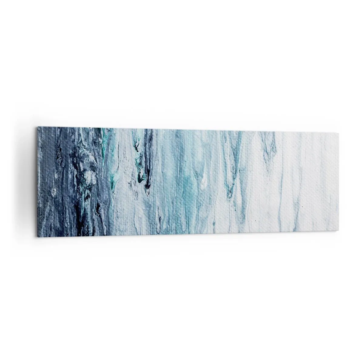 Lærredstryk - Billede på lærred - Blå istapper - 160x50 cm