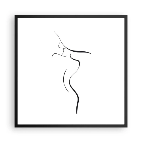 Plakat i sort ramme - Flygtig som en bølge - 60x60 cm