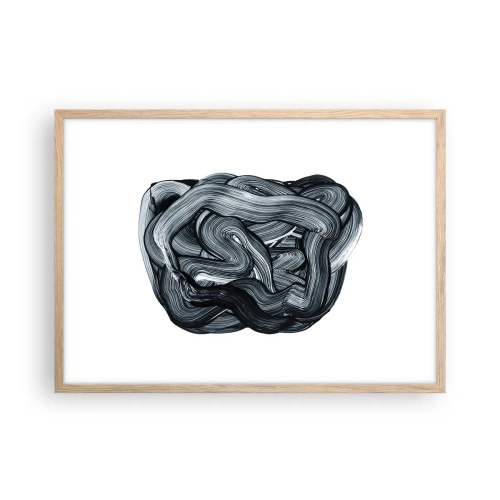 Plakat i ramme af lyst egetræ - Så enkelt er det ikke - 70x50 cm