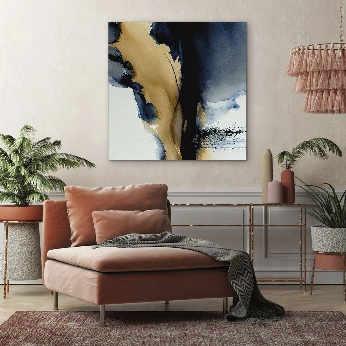Lærredstryk - Billede på lærred - Bag sløret - 60x60 cm