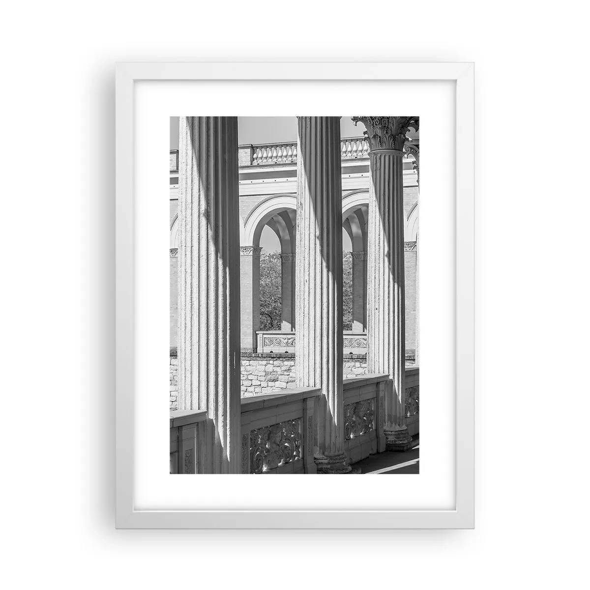 Plakat i hvid ramme - Solrig arkade - 30x40 cm