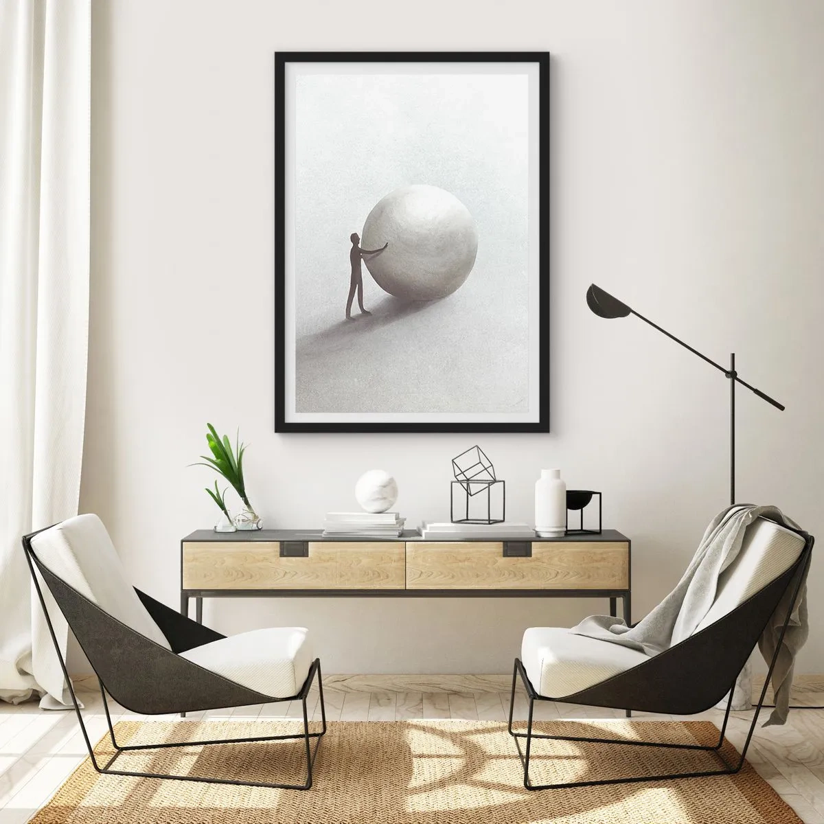 Plakat i sort ramme - Livets spil - 61x91 cm