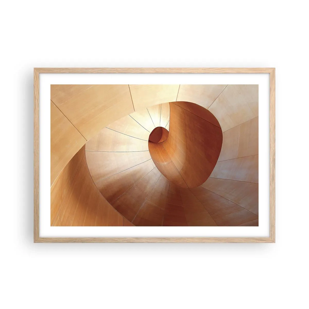 Plakat i ramme af lyst egetræ - Arkitektonisk serpentin - 70x50 cm