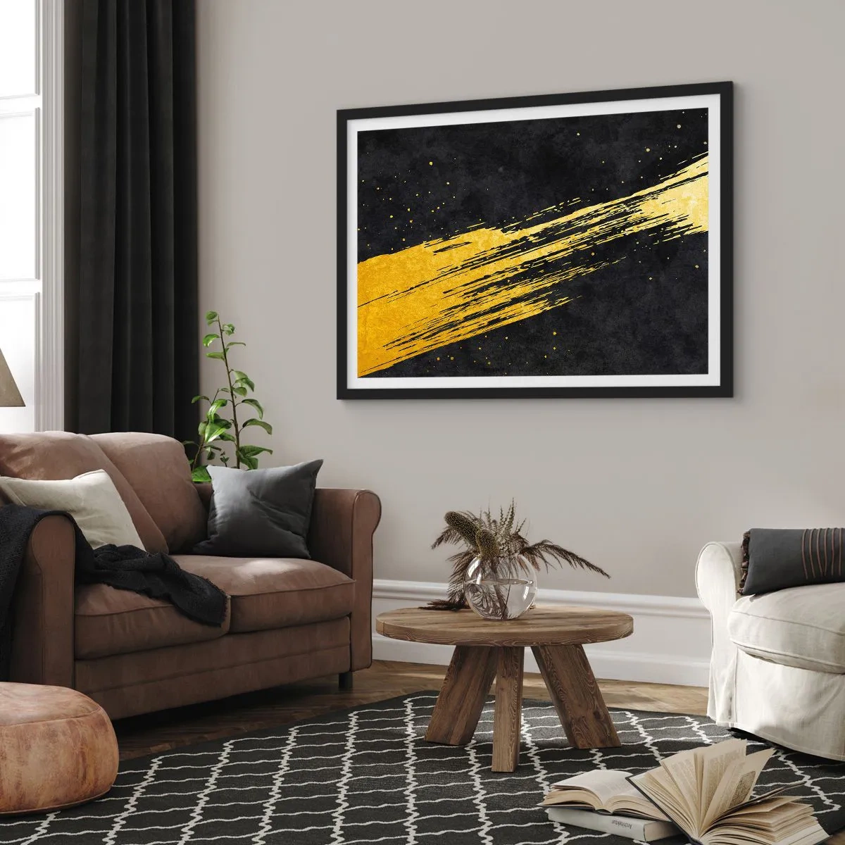 Plakat i sort ramme - Hop ind i hyperrummet - 50x40 cm