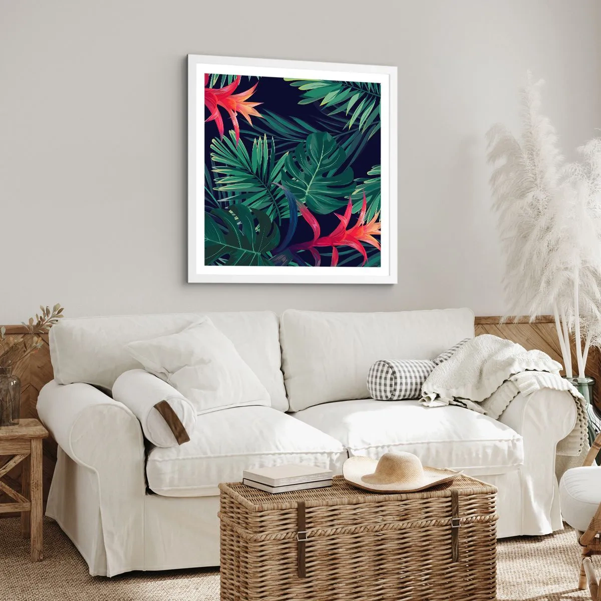 Plakat i hvid ramme - Brænd i grønt - 60x60 cm